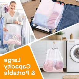 Set van 4 Herbruikbare Wasnetten voor de Wasmachine, Delicate Waszakken met Handvat, 50x60 cm, Ideaal voor Kleding en Ondergoed — thumbnail 2