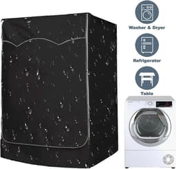 Wasmachine Beschermhoes - Stofdichte Hoes voor Wasmachines en Drogers - Beschermer - Wasmachine Hoes voor Binnen en Buiten - Zwart - 60x65x85cm — thumbnail 3