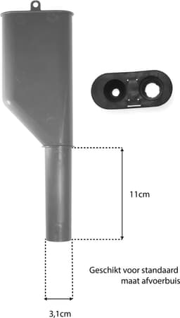 Dparts afvoer y-stuk met rubberen dop - voor wasmachine en droger - duo dubbele splitter - condens water afvoerslang verdubbelaar — thumbnail 2