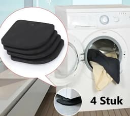 Set van 4 Wasmachine Dempers I Wasmachine Anti Slip Matjes I Trillingsdempers Wasmachine I Anti Geluid Wasmachine I Zwart — thumbnail 1