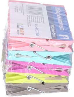 Wasknijpers set - 50 stuks - gekleurd - kunststof - 7 cm - was ophangen — thumbnail 5