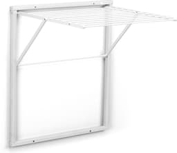 Arredamenti Italia KLEDY BIANCO- Houten Handdoekrek - Inklapbaar Wanddroogrek - 6,5m Drooglengte- Kleur: WIT - ARIT - Il cuore del legno — thumbnail 1