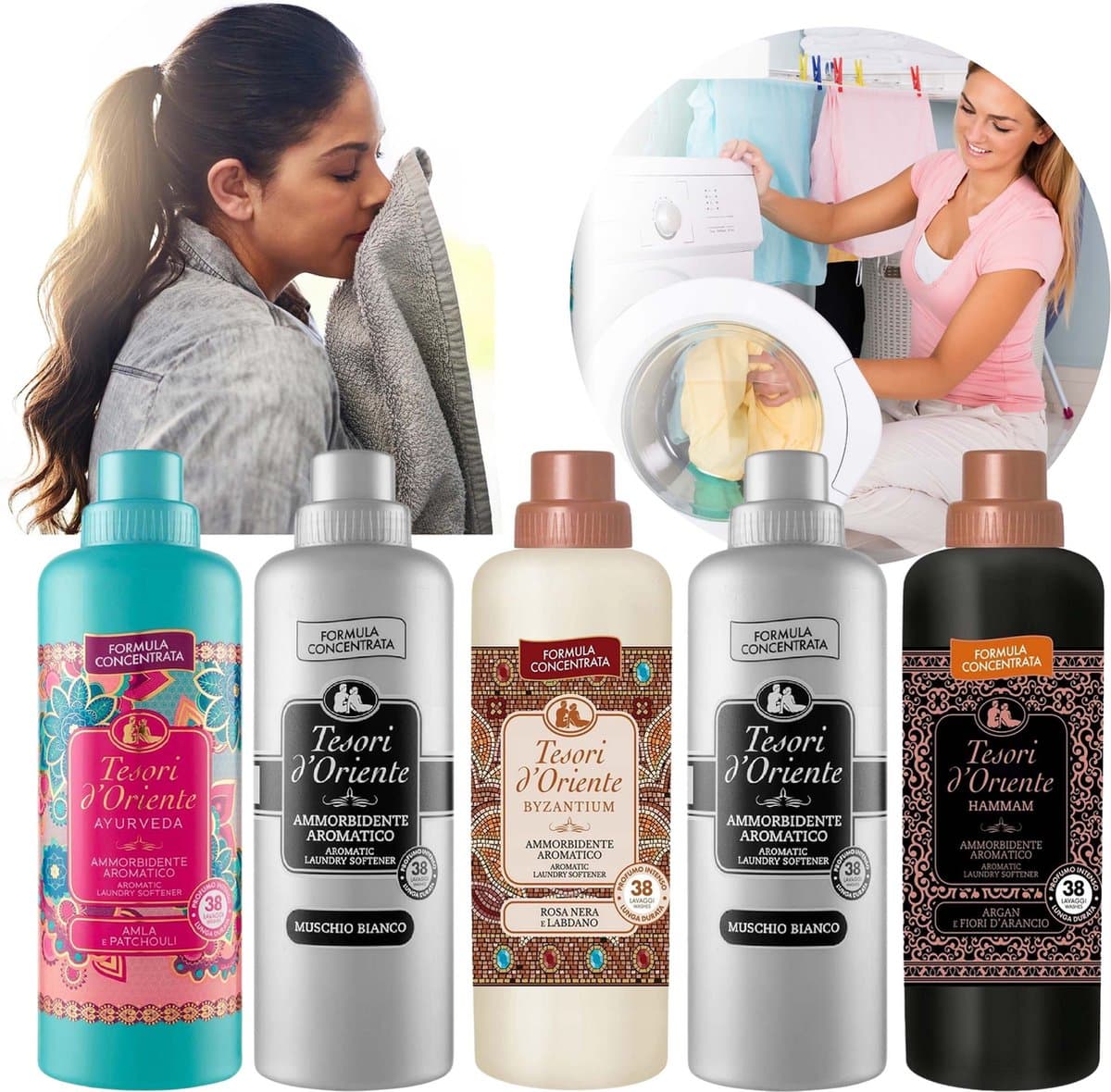 Tesori d'Oriente Set geconcentreerde weekmakers: Muschio Bianco, Ayurveda, Hammam, Byzantium 5x760 ml — afbeelding 1