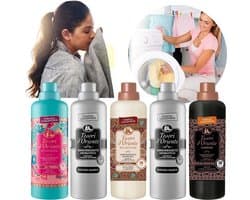 Tesori d'Oriente Set geconcentreerde weekmakers: Muschio Bianco, Ayurveda, Hammam, Byzantium 5x760 ml