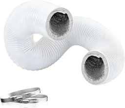 Afvoerslang Flexibel - Ventilatieslang PVC - Droger Ventilatie - Warmtebestendig Snijdbaar - 5 Meter 150mm - Zwart — thumbnail 1