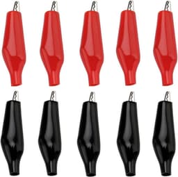 50 Stuks Medium Alligator Clips Rood en Zwart Gemaakt van Metaal — thumbnail 1