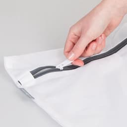 4 stuks Waszak van mesh （2+2）- ritssluiting - waszak voor lingerie - beschermzak voor kleding - 30*40cm-40*50cm - geschikt voor het wassen van delicate kleding, voor thuisgebruik - wit — thumbnail 2