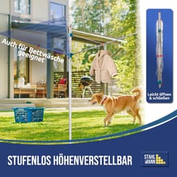 Droogmolen Buiten - Kledingdroger - Buiten Drogen - Hoogwaardig Aluminium - 50 Meter Lijn — thumbnail 4