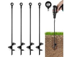 4 stuks 46 cm grondankers voor zware omstandigheden bij harde wind - grondpennen met schroefbevestiging voor stacaravans, schommels, tenten, carports en tuinhuisjes — afbeelding 1