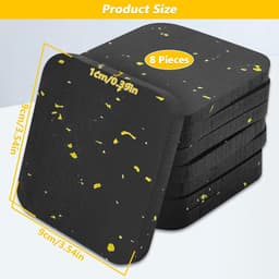 8 stuks rubberen matjes voor de wasmachine, 9 x 9 cm, antislipmatjes voor de droger, verminderen trillingen en absorberen schokken voor wasmachine en droger. — thumbnail 2