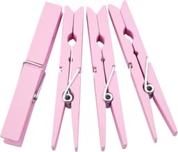 100x Grote Houten Wasknijpers Roze - Ideaal voor Kleding en Decoratie — thumbnail 3