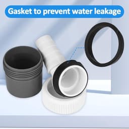 2 afvoeradapters voor wasmachines - Inlaatdiameter 19-24 mm - Afvoerslang voor het aansluiten van vaatwasser en wasmachine - Afvoerslang met enkele bocht - Accessoires voor de vloerafvoer van de wasmachine — thumbnail 3