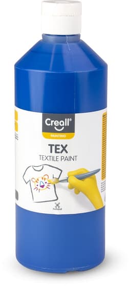 Creall Tex - Textiel- & Stoffenverf - Blauw- 500ml - Machine wasbaar na fixatie - Voor T-shirts, jeans, schoenen, stoffen tassen, meubels en auto-interieurs/hemelbekleding - Gemaakt in NL - Glutenvrij — thumbnail 1