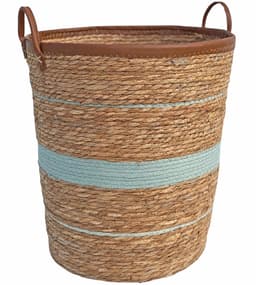 Lavandoux - Wasmand - Zeegras - Naturel en Blauw - M: Ø40 x H45 cm — thumbnail 1
