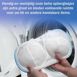 1 stuk - Waszak van mesh voor de wasmachine - Vormvaste waszak voor ondergoed - Geschikt voor het wassen van ondergoed - 33*20 cm - Wit — thumbnail 2