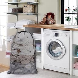 2 Stuks Wasnetzakken - 60 X 90 Cm - Waszakjes - Organizer Wasmachinetas - Waszakken - Laundry Bag - Geschikt Voor Kleding, Dekbedovertrek, Speelgoed, Reizen, Studentenkamer - Wit — thumbnail 3