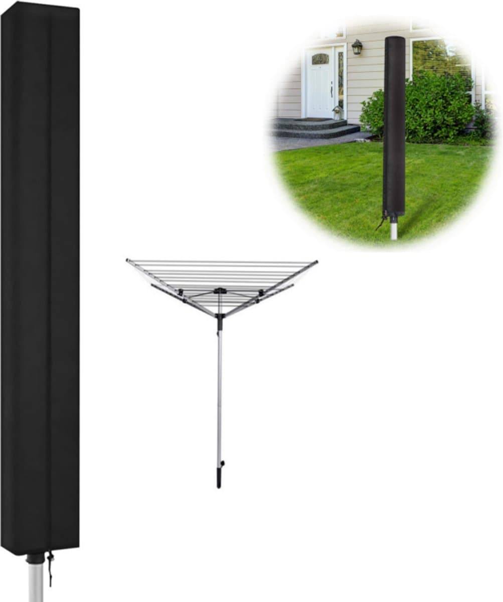Waterdichte beschermhoes voor draaibare waslijn -Droogmolenhoes - Beschermhoes - gemaakt van 210D Oxford-stof - UV-bestendig - met ritssluiting en trekkoord (165x16x16cm) — afbeelding 1