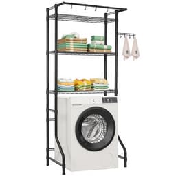 VEVOR Opbergrek boven wasmachine/droger, enkele rij, 3 lagen, zwart — thumbnail 5