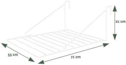 RONN® Wanddroogrek Inklapbaar - Wanddroogrek - Wit - 53cm x 71cm x 27cm — thumbnail 3