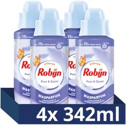 Robijn - Intense Wasparfum - Puur & Zacht - 4 flessen x 342 ml - Voordeelverpakking — thumbnail 1