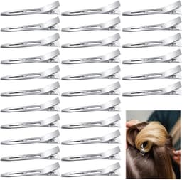60x Zilveren Eendenbek Haarclips voor Knippen en Stylen - 3,8 cm Vlakke Metalen Klemmen — thumbnail 1