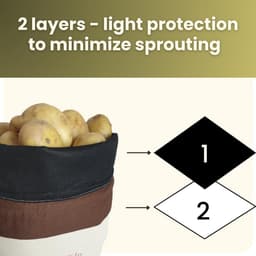 Praktische Groentenzak van Katoen voor Aardappelen – Bescherming tegen Licht en Ontkieming, 36 x 37 cm — thumbnail 4