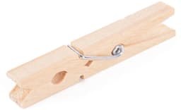 Wasknijperzak met karabijnhaak - en 100x stuks houten knijpers - knijperzak - Was ophangen — thumbnail 2