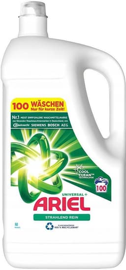 Ariel Universeel+ vloeibaar wasmiddel 5 liter 100 wasbeurten wasmiddel voor witte en bonte was krachtige reiniging frisse geur — thumbnail 3