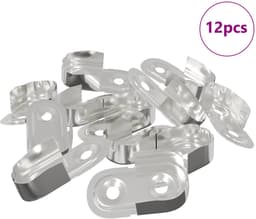 vidaXL - Kledingroedeinde - 12 - pcs - Wit - Zink - 40 - x - 18 - x - 10 - mm - IJzer — thumbnail 1