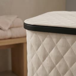 MAZAZU Wasmand met Deksel - 100 Liter - Uitneembare Binnenzak - Bamboe Frame - Crème Wit - Opvouwbare Wasbox - 44x33x69 cm — thumbnail 5
