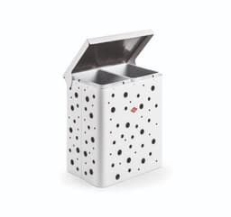 WESCO Wasmand Duo 1 met Inzet | 64 Liter | Duo Wasbox (2x32 Liter) | Metaal - Mat wit | Waskorf — thumbnail 2