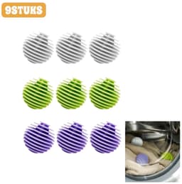 9stuks - Wasballen - Anti-klit - Speciaal voor de droogtrommel - Vlekverwijderende reinigingsballen - Voorkomt klitten in de was - Voor gemengde kleuren — thumbnail 1