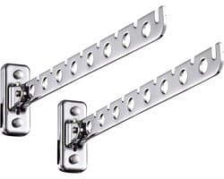 Aan de Muur Bevestigd Kledingrek - Set van 2 - Droogrek - RVS - Opvouwbaar - Ruimtebesparend - voor Balkon, Wasserij, Badkamer, Patio - 30*3.5*8.2CM - Zilver