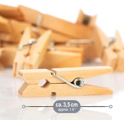 Mini Houten Wasknijpers voor Decoratie - 240 Stuks in Natuurlijke Kleuren — thumbnail 3