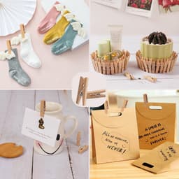 ‌JeiibrZui Jute Koord 100 M - Houten Wasknijpers - Fototouw Met Clips Voor DIY Decoratie - 10 Stuk - Natuurlijke Kleuren — thumbnail 4