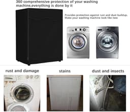 OIMG Wasmachine Beschermhoes - Wasmachine hoes - Wasmachine beschermer - Wasmachine overtrek - 210D Oxford Stoffen - met Rits en Verstelbaar - Beschermer - Wasmachine Hoes - 60x60x85cm - voor Toilet Keuken Balkon Badkamer Tuin(L) — thumbnail 5