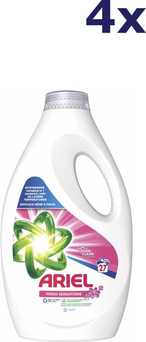 4x Ariel Vloeibaar wasmiddel Fresh Sensations 27 Wasbeurten 1215 ml — afbeelding 1