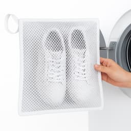 Sneakerdroger & Waszak – 2-in-1 Droog- en Wasoplossing voor Sportschoenen, Kleding & Wasgoed | Duurzame Mesh Polyester | 40,5 × 40,5 cm – Wit — thumbnail 1