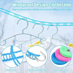 Winddichte Anti-slip Waslijn 10 m - Pack van 3 voor Buiten en Reizen — thumbnail 2