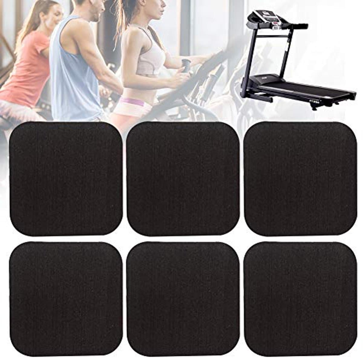 Schokabsorberende Loopband Mat - 6 Stuks Vloer Pads voor Anti-Vibratie en Geluidsisolatie — afbeelding 1