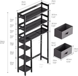 Wasmachine Ombouw - Opbouwmeubel - Kast Wasdroger - Meubel - Zwart — thumbnail 5