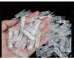 Transparante Mini Wasknijpers 25mm – 25 Stuks – Acryl Knijpers met Metaalveer – Decoratie & Foto Klemmen – Heldere Mini Clips