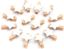100 stuks sterren wasknijpers hout Kerstmis houten knijpers voor foto kleine handwerkklemmen voor feest Kerstmis decoratie bruiloft — thumbnail 1