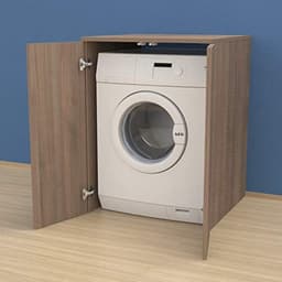 Wasmachinekast met Deuren van Hout - Geschikt voor Bijkeuken en Badkamer, Maatwerk Beschikbaar — thumbnail 3