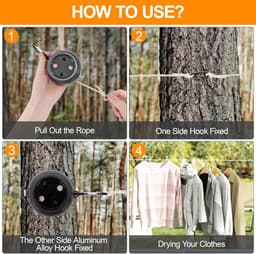 Extendable 10 Metres Portable Camping Clothesline - Outdoor Travel Holiday Non-Slip Retractable Washing Cord voor Badkamer - Pantry - Tuin of Balkon — thumbnail 5
