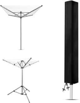 Elkuaie Droogrek Hoes - Waterdichte Droogrek Bescherming Tegen Wind 168x30cm - Bescherming Tegen Regen En Zon - 1 Stuks - Buiten Gebruik Zwart — thumbnail 3