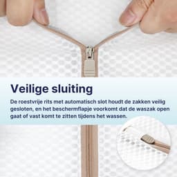 Pure Laundry Club BH Waszakken - Set van 2 Stuks – Rond (ø15×17 cm) - Vormvaste Waszakjes met Auto-Lock Rits & Beschermflap - Beschermt Beugels & Cups - Wasnet voor BH’s & Delicate Lingerie — thumbnail 3