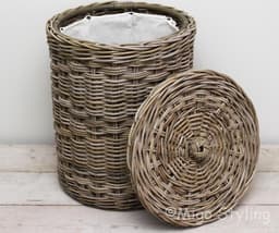 Migo Styling - Wasmand - Rond - Met binnenzak - Riet - Rotan - Dia46xH60 — thumbnail 3