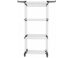 MaatShopXL | Herzberg Home & Living Herzberg Hg-8034Bw: Verhuisbaar Wasrek - Zwart Kunststof Met Witte Buizen