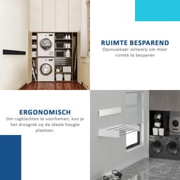 Wanddroogrek inklapbaar - wand droogrek - wanddroogrek ophangbaar — thumbnail 3